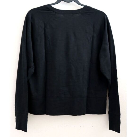 Athleta 624104-00 Women's Sz Medium Black Long Sleeve Classic Slub Top - Picture 2 of 10